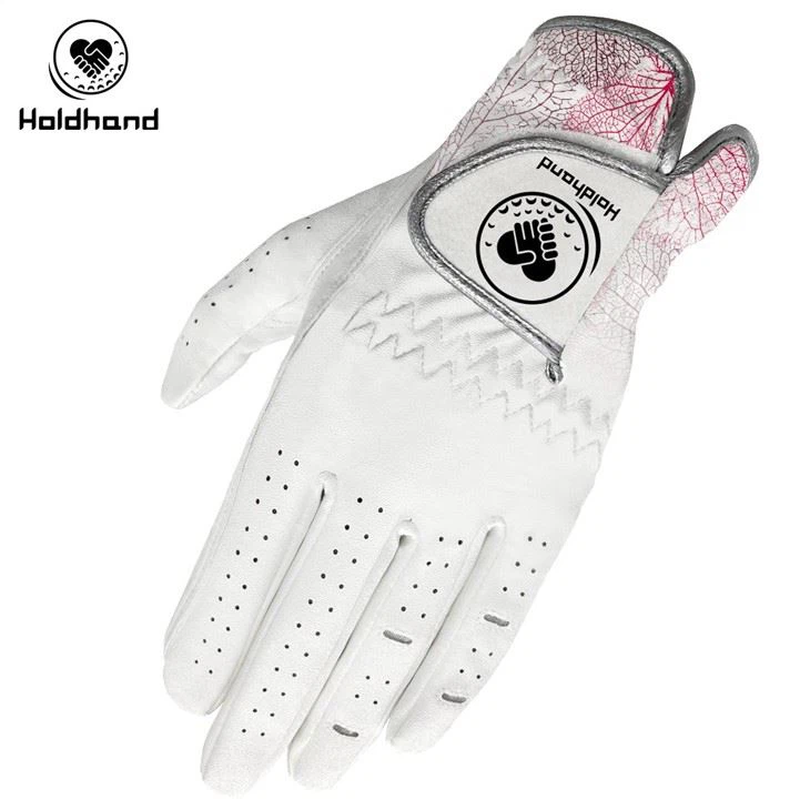 An-ti Slip PU Material Pattern Genuine Leather Custom Design Cabretta Golf Gloves