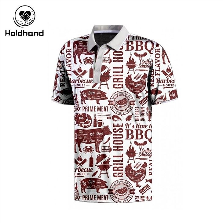 Clock Printed Gray Golf Polo Custom Logo